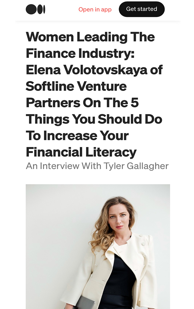 Women Leading The Finance Industry: Elena Volotovskaya of Softline Venture  Partners On The 5 Things You Should Do To Increase Your Financial Literacy, by Authority Magazine, Authority Magazine